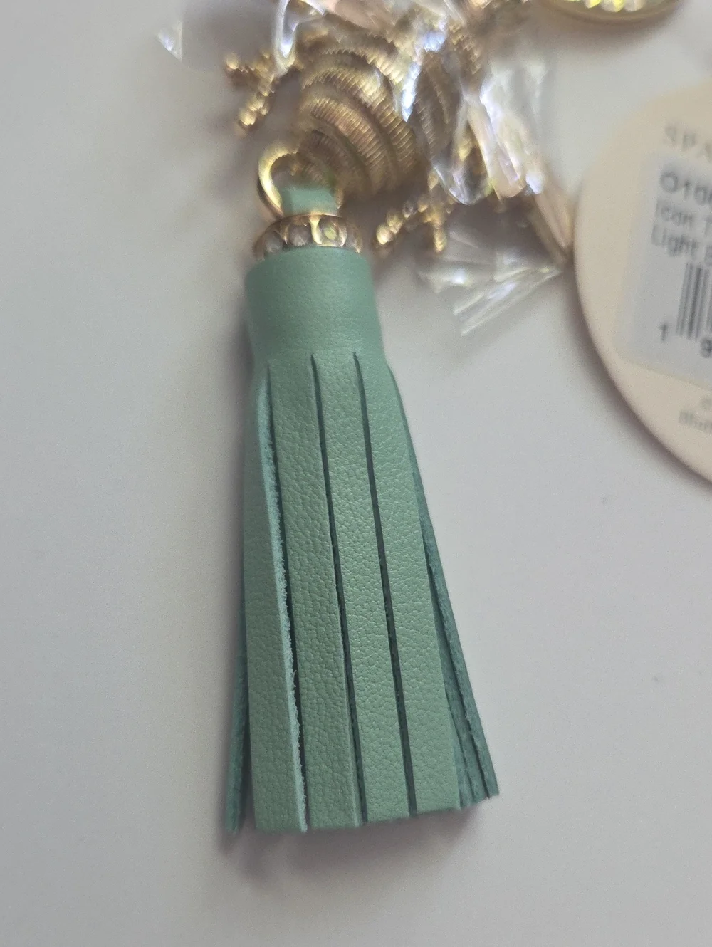 Spartina 449 Icon Bee Tassel Keychain Bag Charm Light Blue NWT